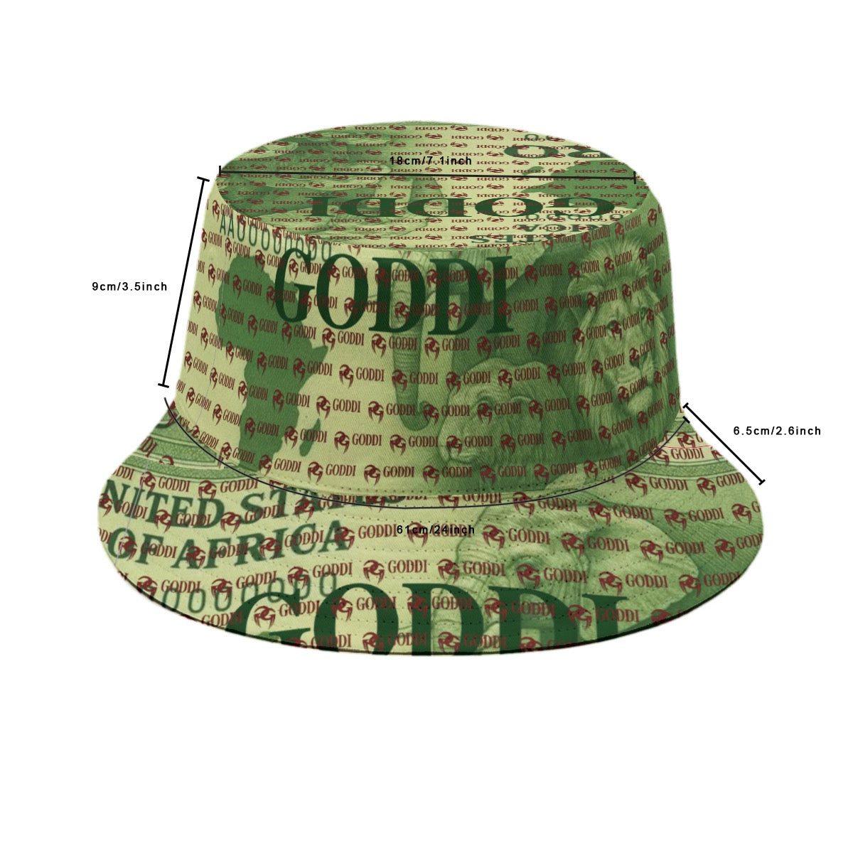 GODDI BonsaiTree Colors With Red Veins Double G Multicolor Reversible Bucket Hat