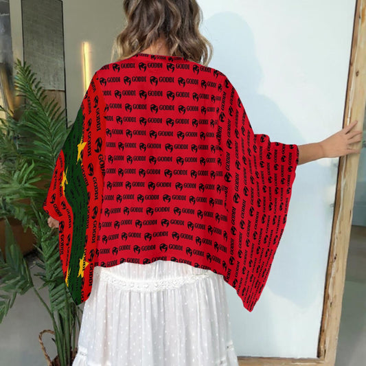 Monogram Boho Patchwork Kimono AfricanWings Loose Sleeve Top