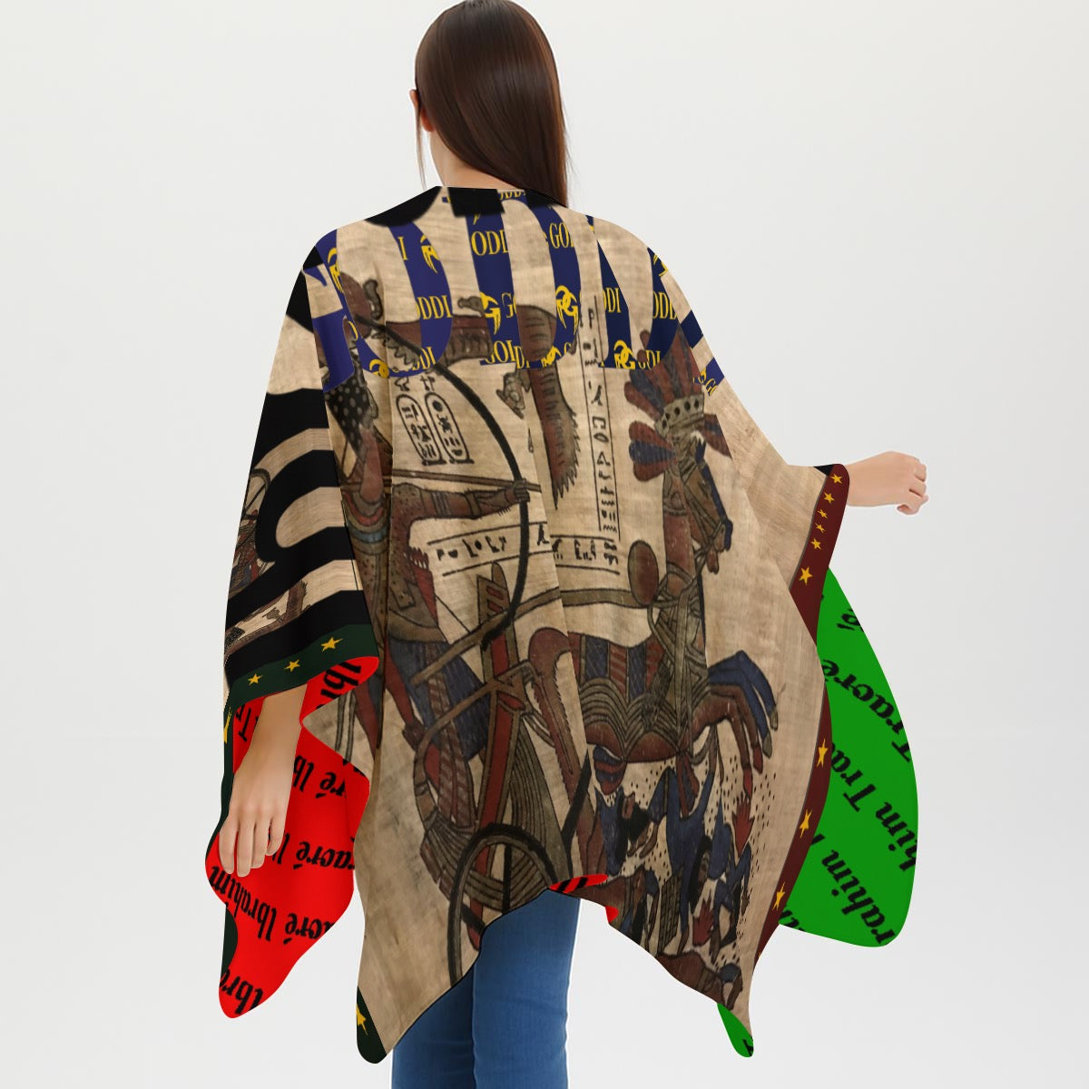 Ancient Language Hieroglyphic Shawl Divine Power Finish This Piece