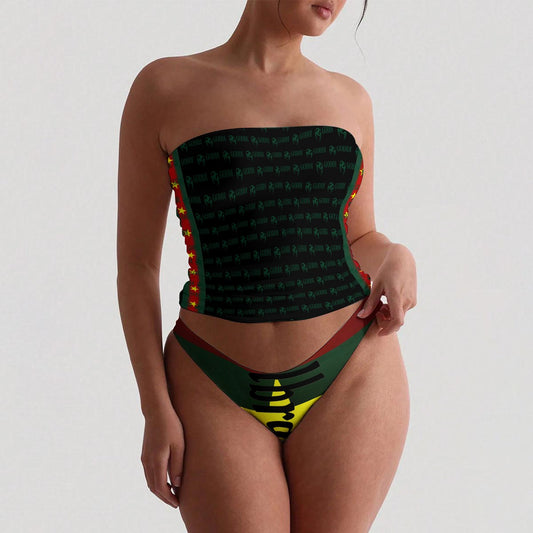 GODDI GODD - IMAGE Blueprint Monogram Bandeau & Brief Set Women S