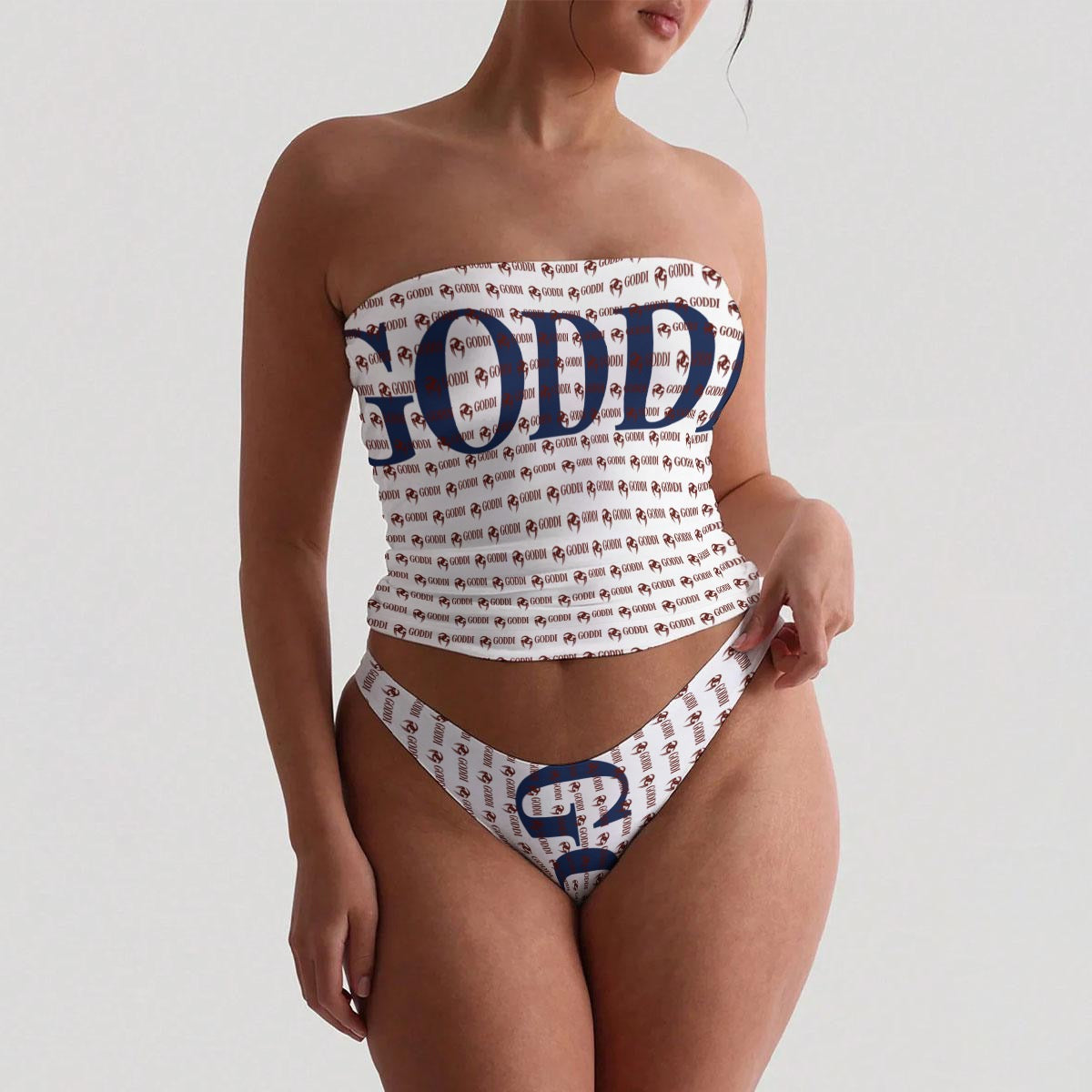 GODDI Milk & Honey Monogram Bandeau & Brief Set