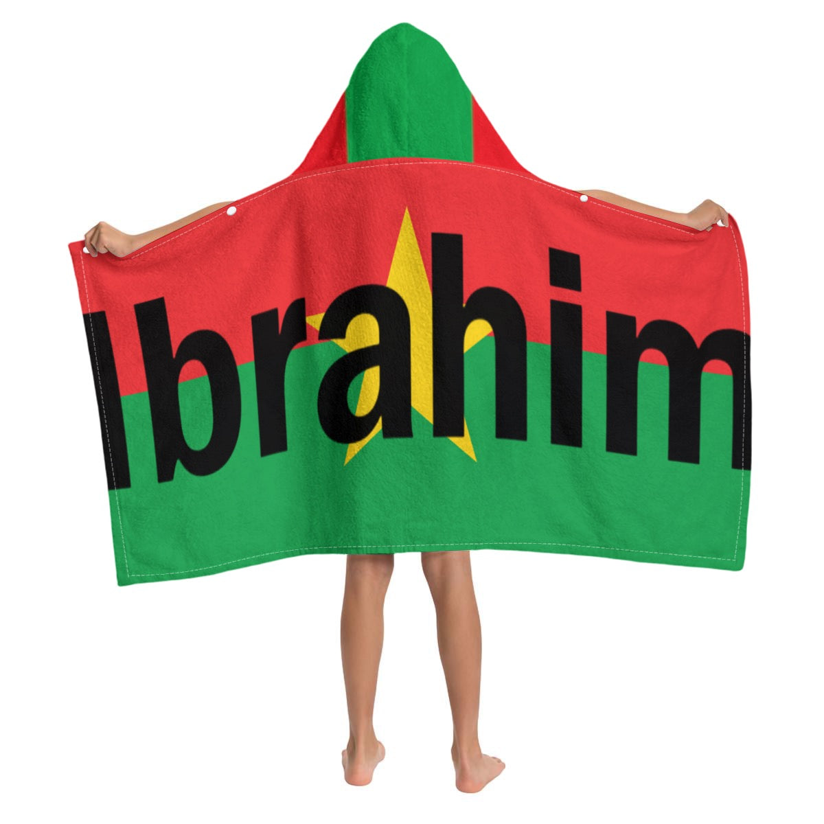 All-Over Print Kids Hooded Towel Poncho|Horizontal