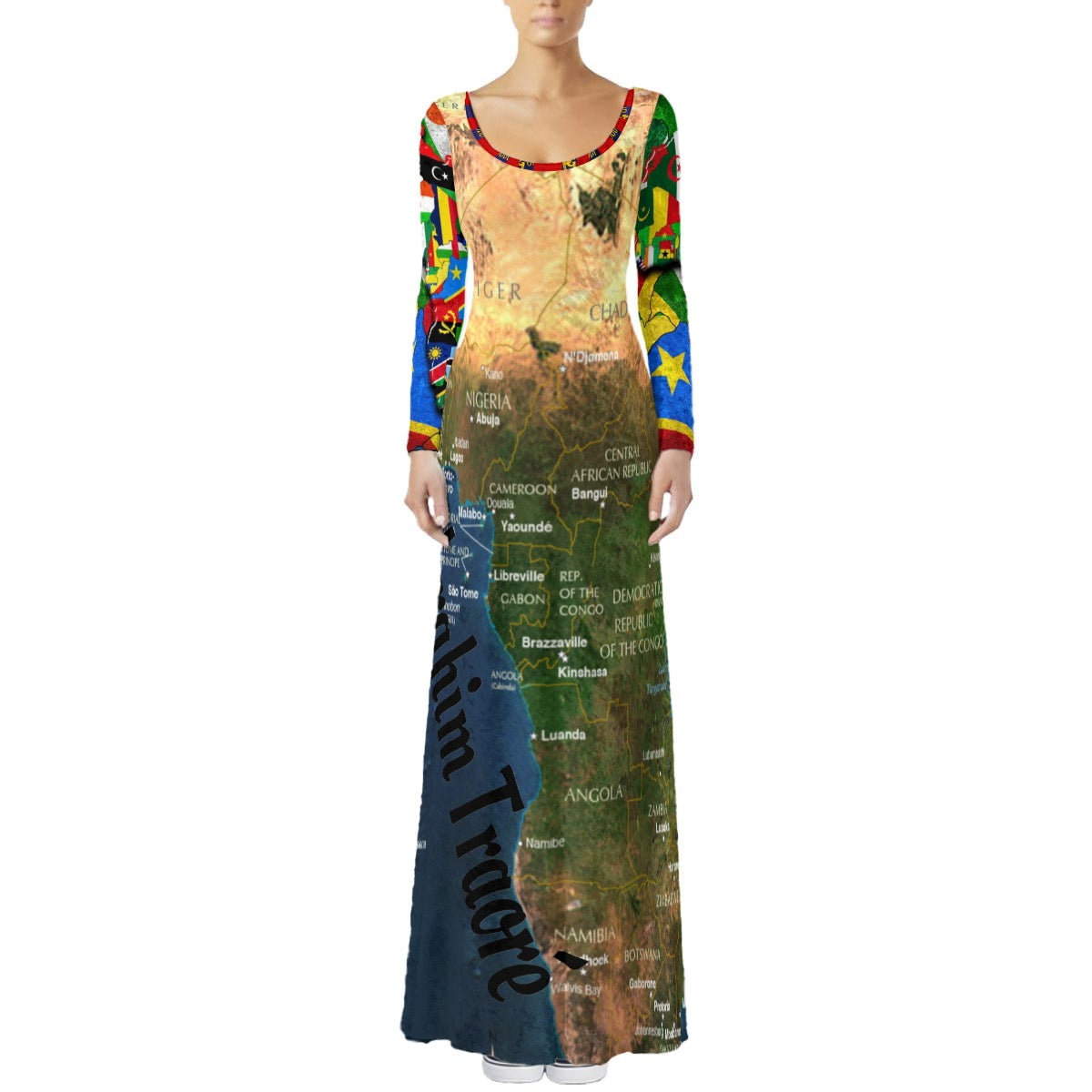 Africa’s 54 Long-Sleeve Maxi Dress GODDI￼