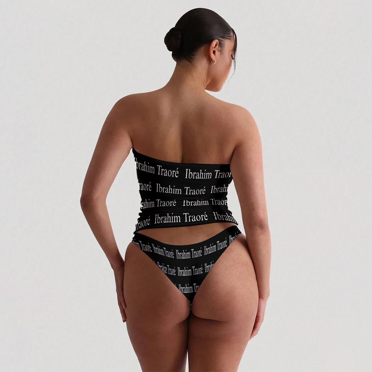 All-Over Print Women's Strapless Tube Top Set