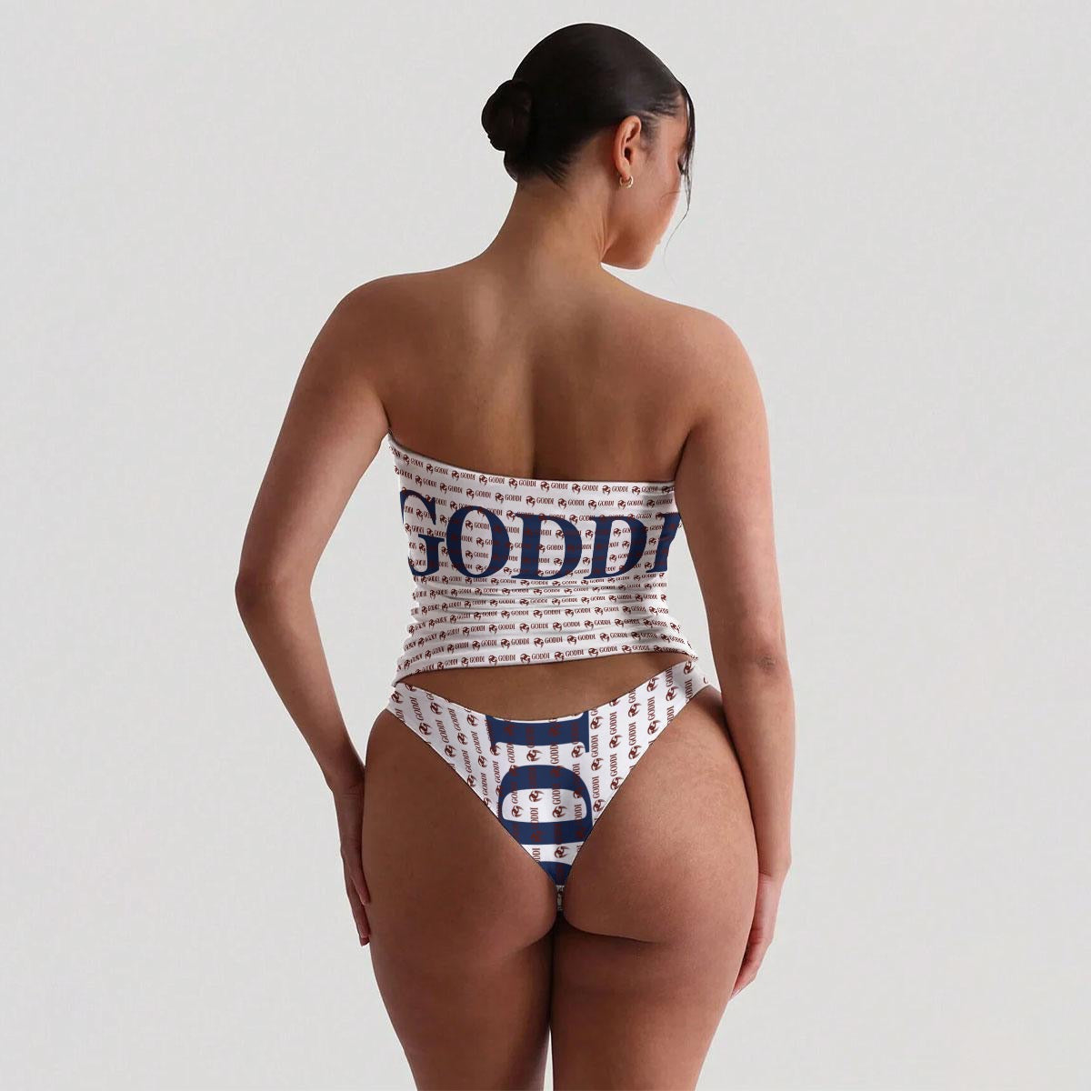 GODDI Milk & Honey Monogram Bandeau & Brief Set