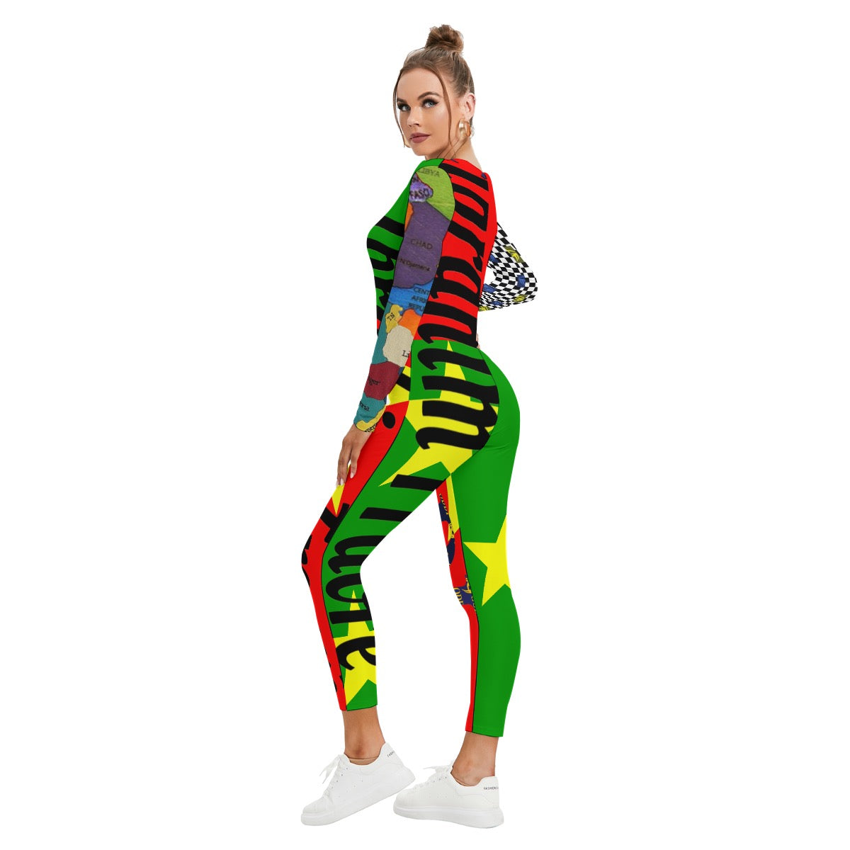 GODDI Burkina Faso BF Colors Romper Jumpsuit Long Sleeves