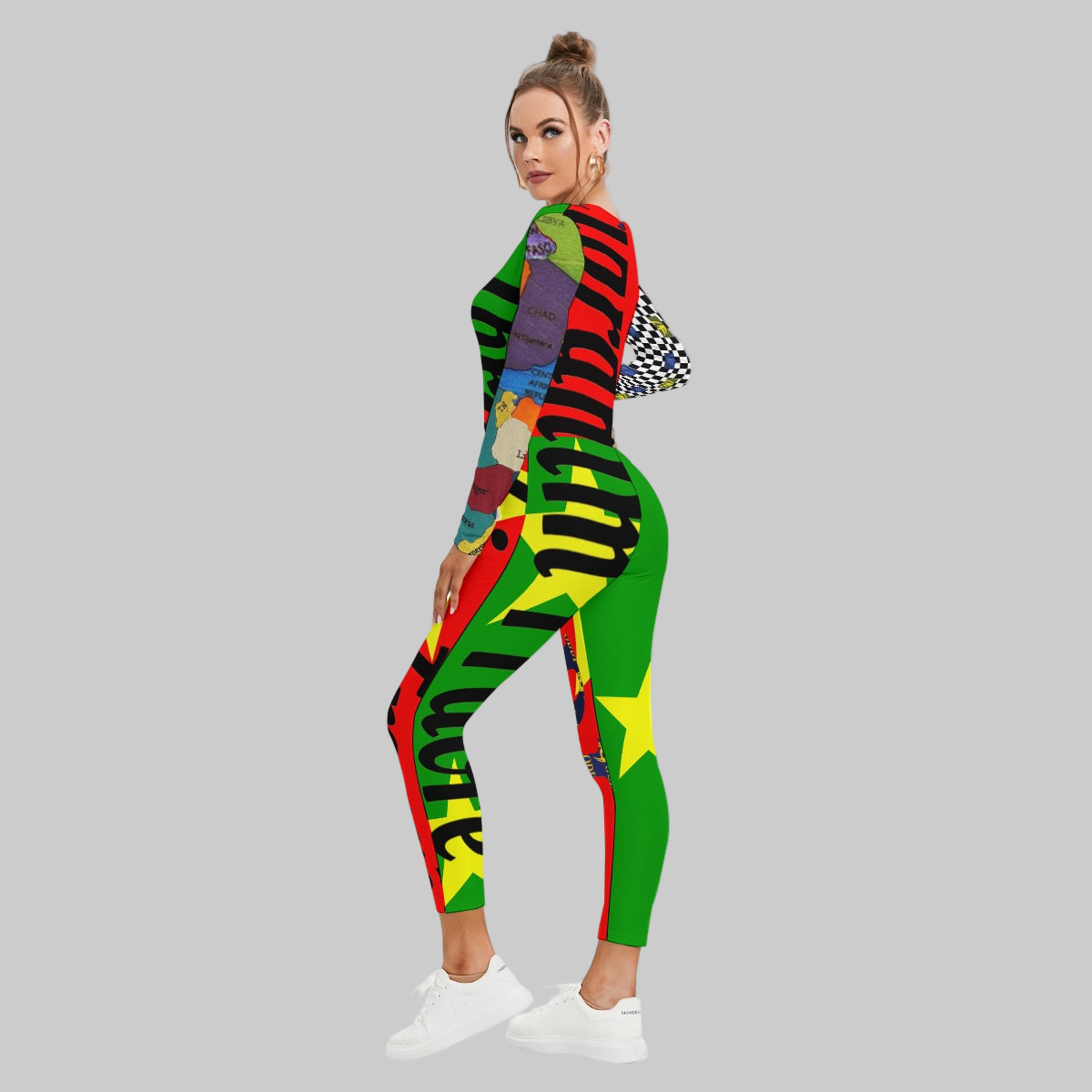 GODDI Burkina Faso BF Colors Romper Jumpsuit Long Sleeves