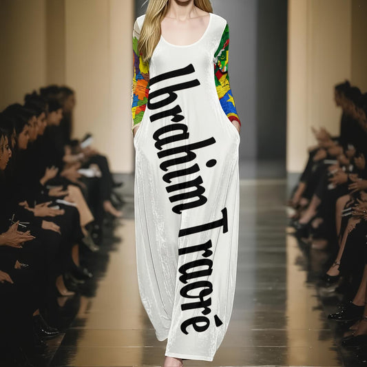 The Great Divide Ibrahim Traoré Signature Long Sleeve Velvet Maxi Dress Women’s - s