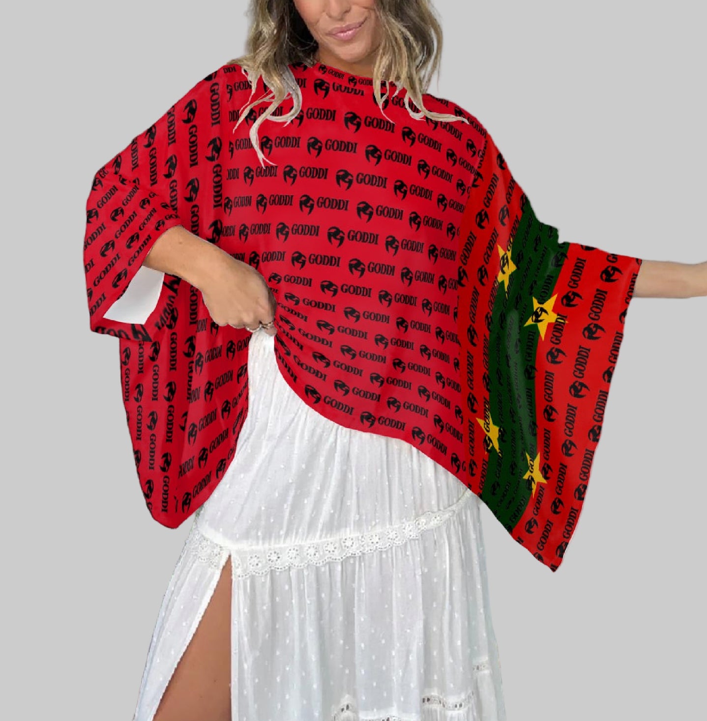 Monogram Boho Patchwork Kimono AfricanWings Loose Sleeve Top